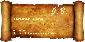 Jakubek Bene névjegykártya